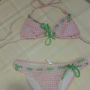 Pink plaid TH bikini