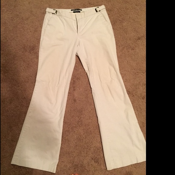 Gap Straight Flare White Corduroy Pants