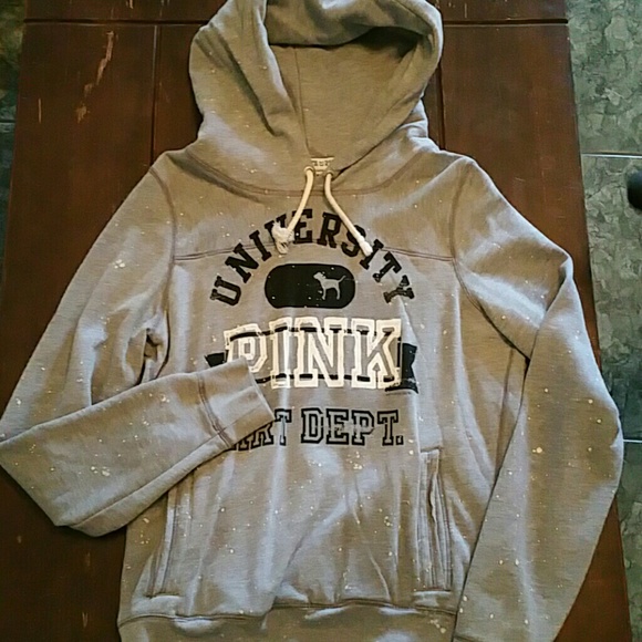 PINK  VS gray hoodie