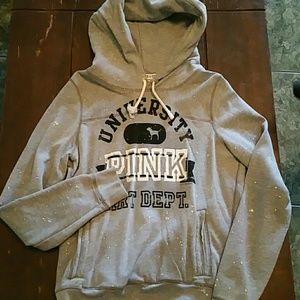 PINK  VS gray hoodie