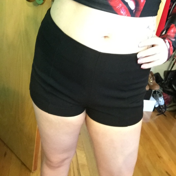 black shorts