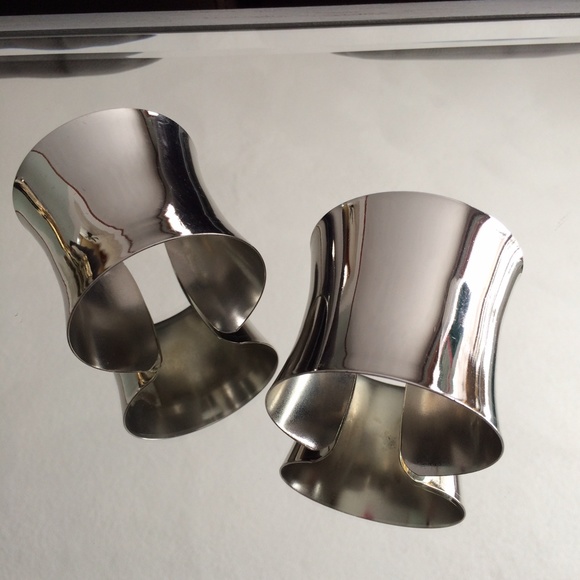 Pair of Silver Metal Cuffs