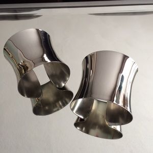 Pair of Silver Metal Cuffs