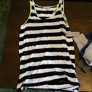 Striped hi/lo peek a boo tank
