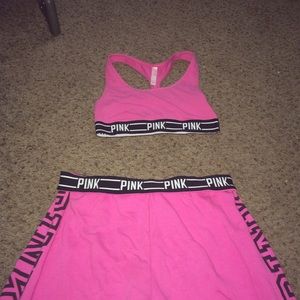 VS Pink Sport Bra/ Pink Sweatpants Bundle