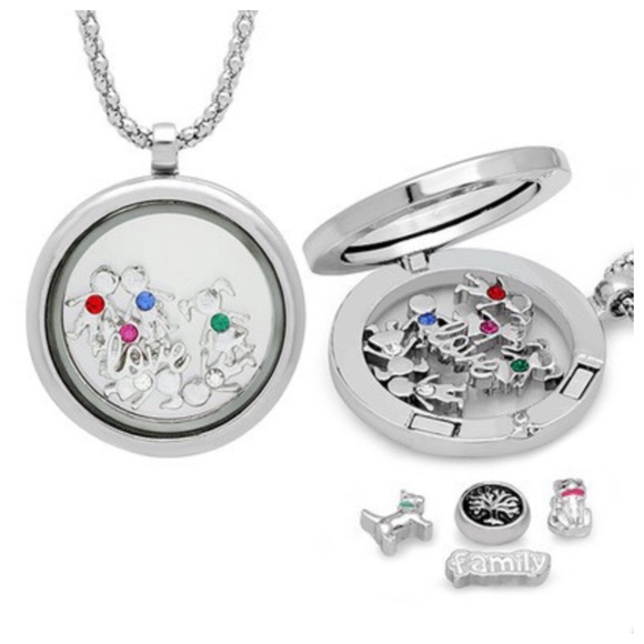 Customizable Locket with Chain and Charms -New