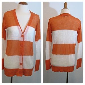 ⭐️last chance⭐️ Orange & white creamsicle cardigan