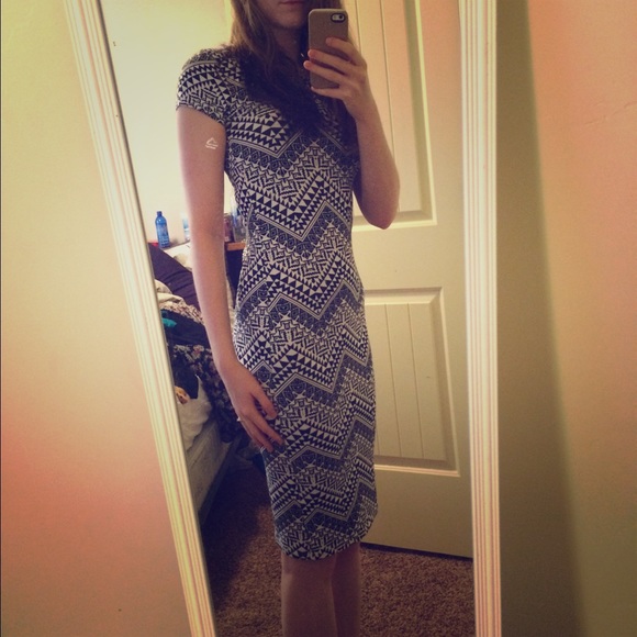Black and white midi dress