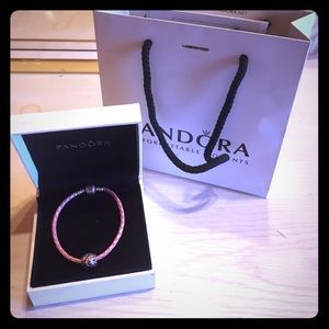 BRAND NEW pink canvas pandora bracelet