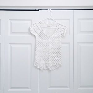 zara polka dot linen shirt