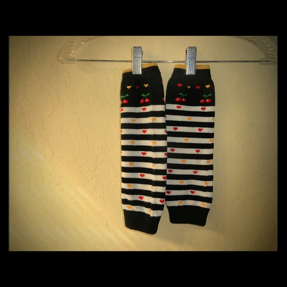 Black and White Striped Leg Warmers