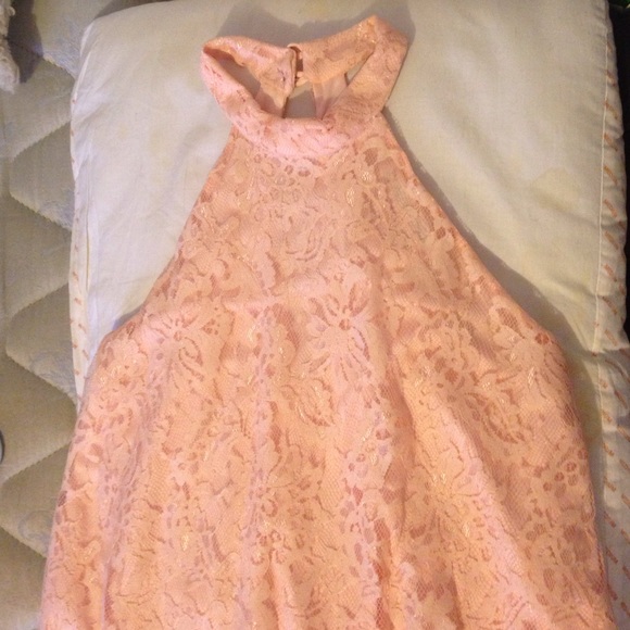 Lace top that buttons around neck