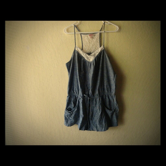 Grey and lace romper