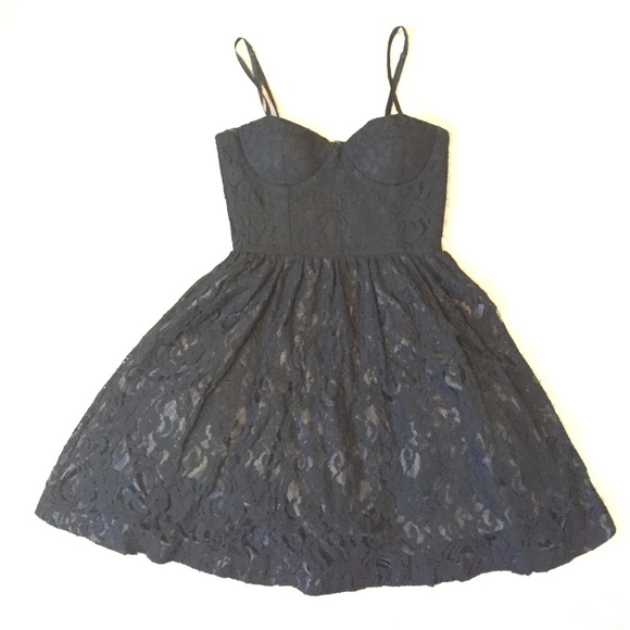 Black lace party dress