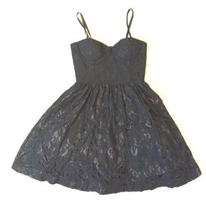 Black lace party dress