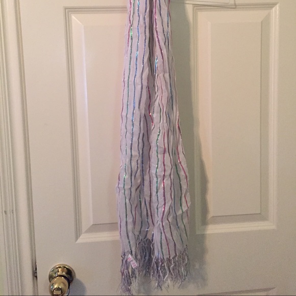 Rainbow striped scarf!