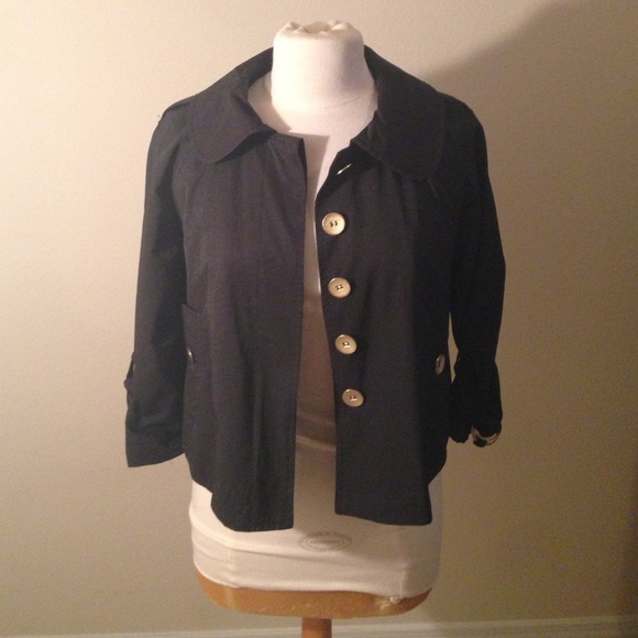 Jackets & Blazers - Black & Gold Crop Jacket