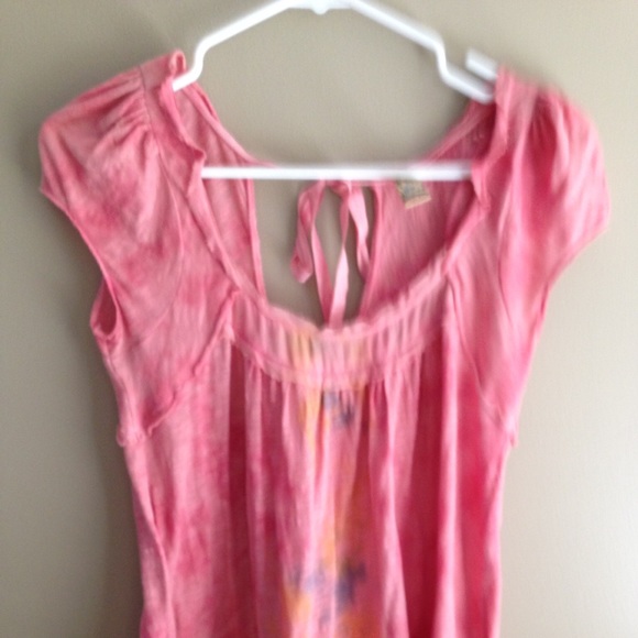 Free People Coral Multi Colored Top