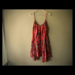 Coral high low dress