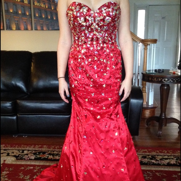 Jonathan Kayne pageant/prom dress red size 8 $200