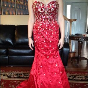 Jonathan Kayne pageant/prom dress red size 8 $200