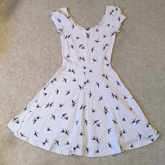 H&M bird print cotton dress