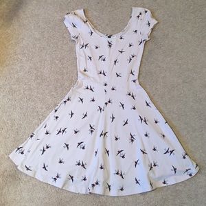 H&M bird print cotton dress