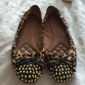 Vince Camuto Leopard Print Flats with Hot Studs