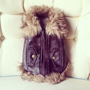 Leather Jacket for Teacup Dogs