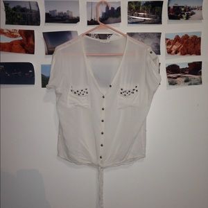 White blouse with studs