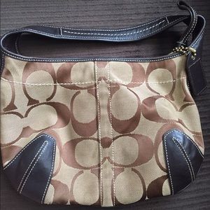 signature brown leather coach bag