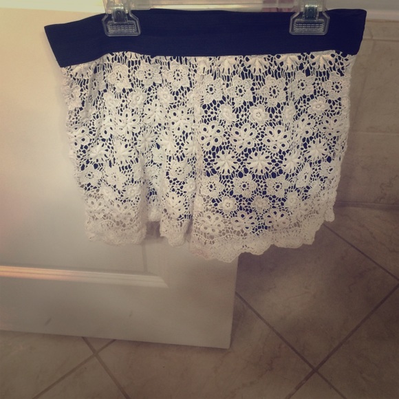 Lace high waisted shorts size medium