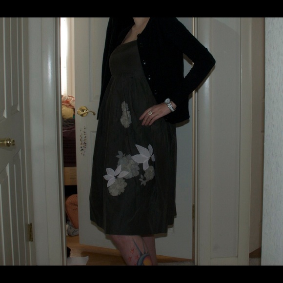 Gray Strapless Dress