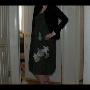 Gray Strapless Dress