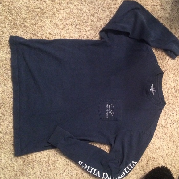 Navy blue Vineyard Vines long sleeve shirt.