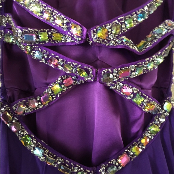 Purple Sweetheart Prom Dress - Picture 3 of 4