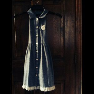 Gray vintage girls dress