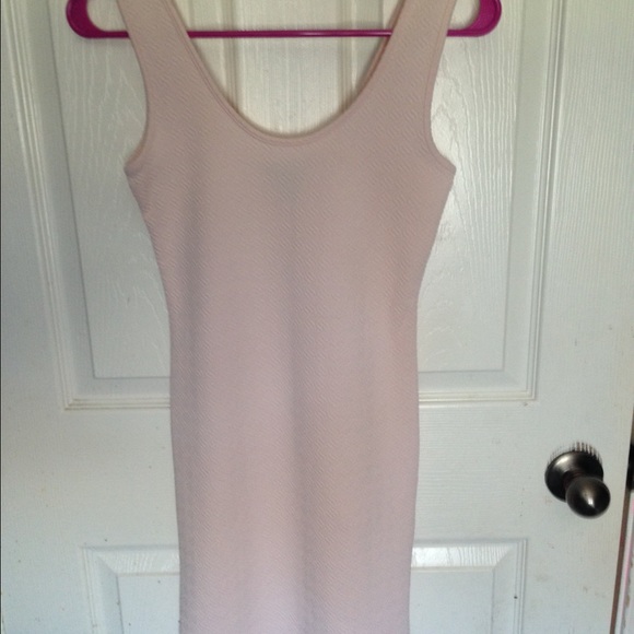 Nude/light pink body con dress