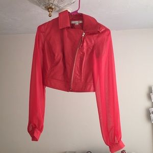 Coral Leather Jacket