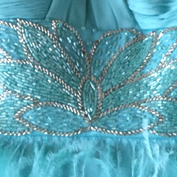 Turquoise Short Cocktail Dress - Picture 3 of 3