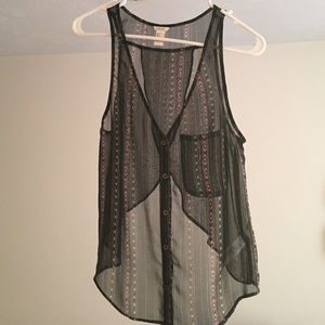 Black Chiffon with boho inspired accents