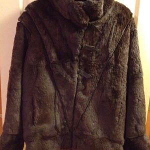 Ladies Vintage Sheared Rabbit Fur Bomber Jacket