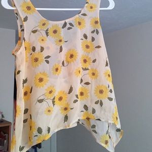 Sunflower Chiffon tied back top