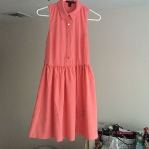 Coral Fit and Flare Dress