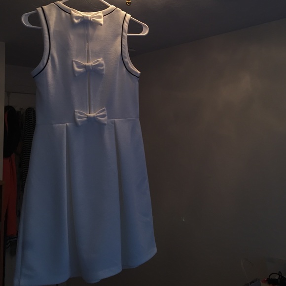 White Bow Back fit and flare dress