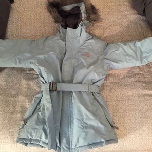 Light Blue Fluffy North Face Jacket