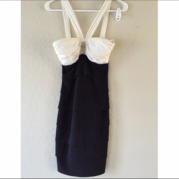 Black and White Cocktail Dress - Picture 1 of 4
