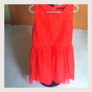 Zara red print dress