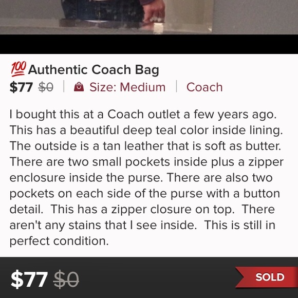 Re-poshing! Authentic COACH - Picture 2 of 4