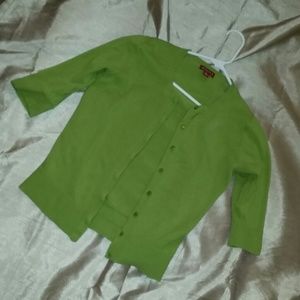 Merona green sweater/button up size small